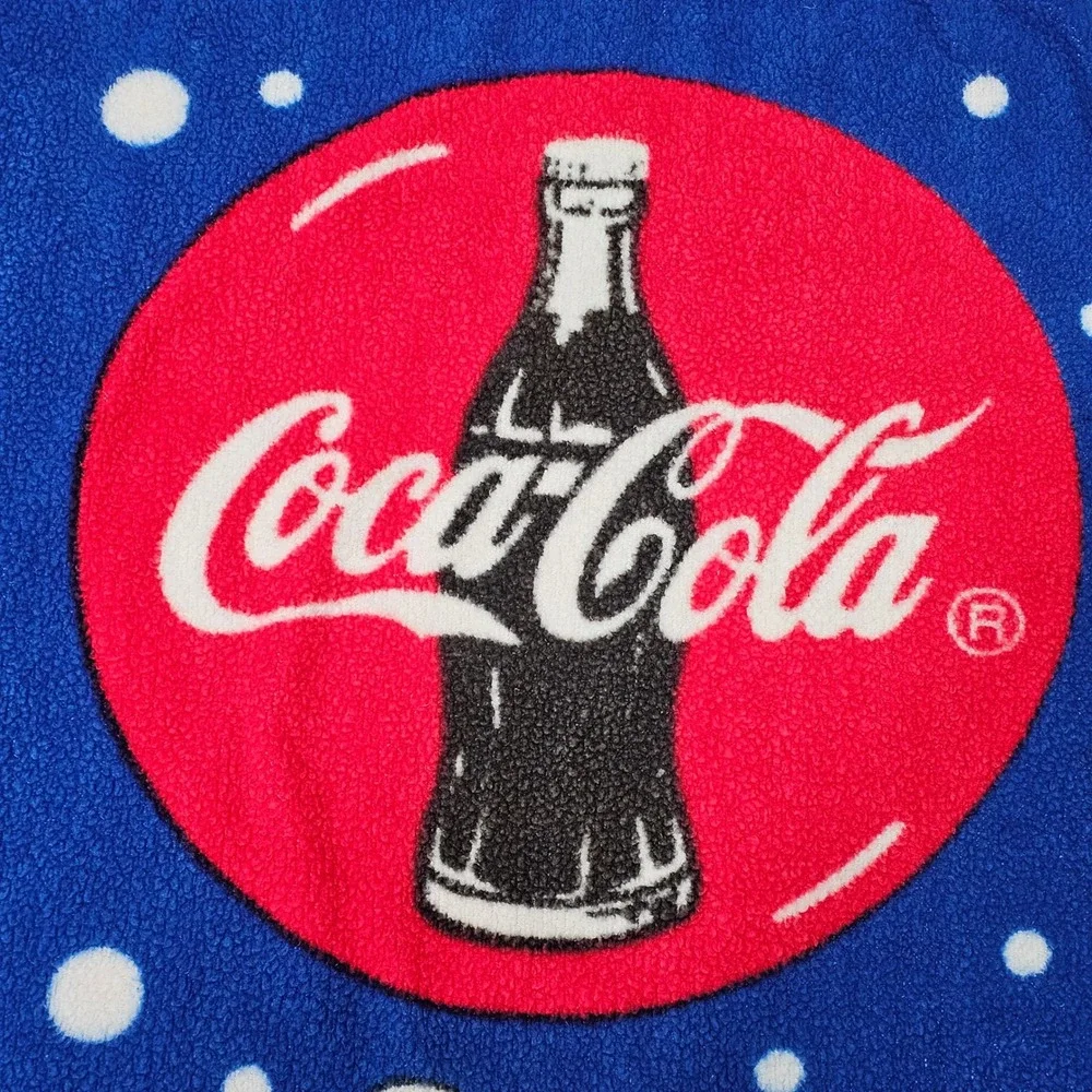Vintage 1997 Coca-Cola Fleece Throw Blanket 45.5
